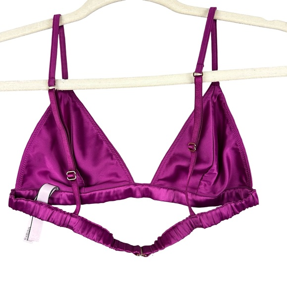 Victoria’s Secret Pink Satin Triangle Bralette Adjustable Straps Swimwear S - Picture 5 of 6